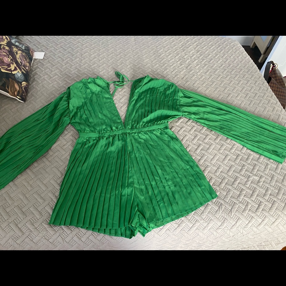 Green Shorts Romper
